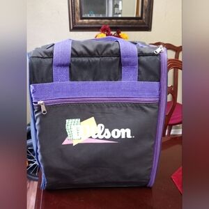 Vintage Wilson Vented Club Tote Sport/Gym bag - RARE - Black And Purple